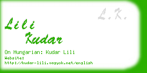 lili kudar business card